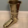 Antique Brass Boot Umbrella Stick Stand Image 3