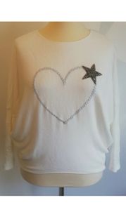 Carla Giannini Angora Wool Jumper White Heart Star One Size NWT  CAN POST