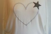 Carla Giannini Angora Wool Jumper White Heart Star One Size NWT  CAN POST