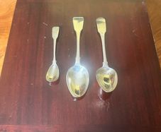 Antique Dublin Georgian Silver Fiddle Back Spoons