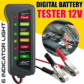 12V Car Digital Battery Load Tester 6 LEDs Alternator Vehicle Battery Analyzer