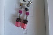 Coeur de Lion GeoCUBE Viva Magenta Pink Swarovski Crystal Earrings New Boxed CAN POST