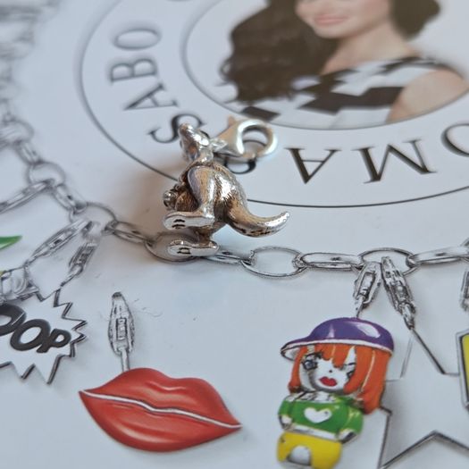 Thomas Sabo Kangaroo charm sterling silver with a baby in it's pouch
