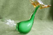 Vintage Whimsical Duck/Roadrunner/Bird Figurine Hand Blown Murano Glass Art