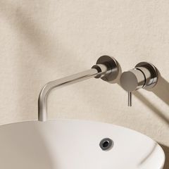 Crosswater chrome wall mounted tap 2 hole set