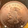 2avdp oz Fine 999 Copper Bullion Aztec Round. Image 2