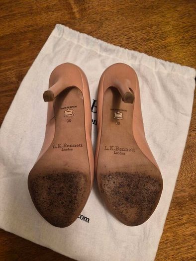 L.K. Bennett Harper Blush Kid Leather High Heeled Court Shoes