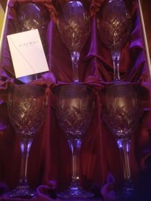Set of 6 Crystal Wine Glasses ,