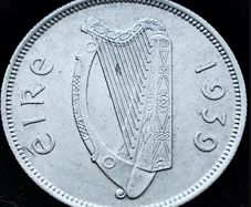 [#102] - Ireland 1939 | Irish 2s | Irish Florin | Salmon | KM.15 | High Grade