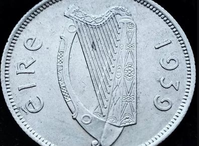 [#102] - Ireland 1939 | Irish 2s | Irish Florin | Salmon | KM.15 | High Grade