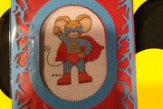 Homemade x-stitched cards:- Supermouse!