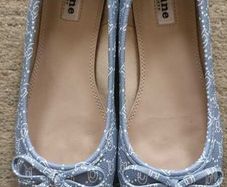 Dune London Ballet Flats Blue Monogram Print UK 5 / EU 38