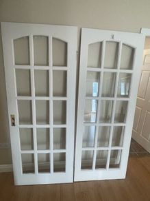 Double glass panel doors