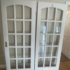 Double glass panel doors