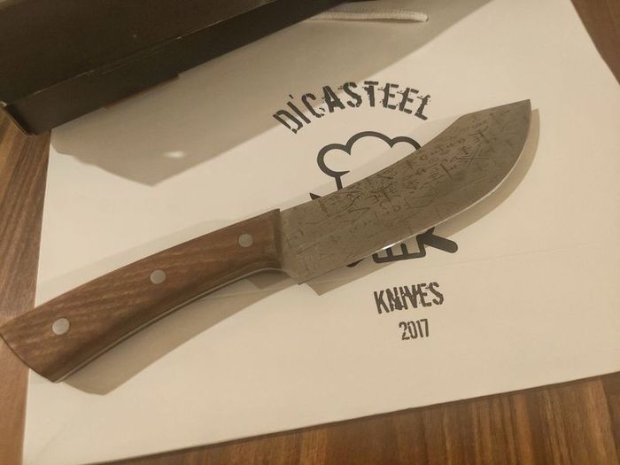 Kitchen Knife Persian style with Engraved viking symbols by Di'Casteel