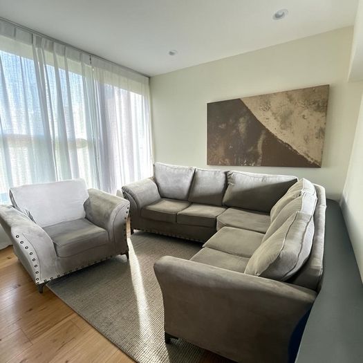 Grey corner sofa + matching armchair