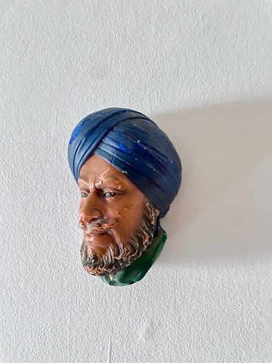 Bossons Head SIKH Chalkware Wall Hanging Vintage 1966 Made In England