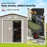 13 x 11ft Large Lockable Metal Storage Shed with Sliding Doors, Outdoor, Warm Grey Image 5