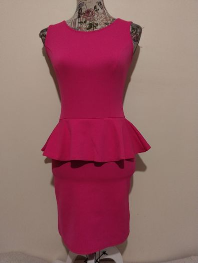 Evita Pink Peplum Dress, New With Tags