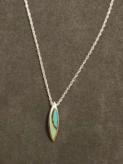 925 Sterling Silver Enamel Pendant Necklace