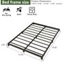 Metal Bed 135x190 cm, Double Size Heavy Duty Metal Platform Bed Frame with Steel Slat Support, No Box Spring Needed,Easy Assembly, Noise Free, Black Image 2