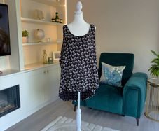 Ladies Black & White Long Vest Top from New Look  Size UK 26 / EU 54