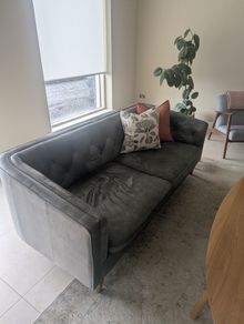 2 seater & 3/4 seater leather couch sofa