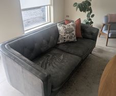 2 seater & 3/4 seater leather couch sofa