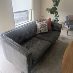 2 seater & 3/4 seater leather couch sofa