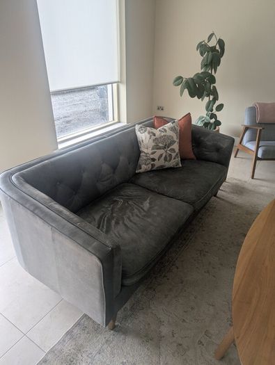 2 seater & 3/4 seater leather couch sofa