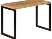 Dining Table 115x55x76 cm Solid Mango Wood and Steel