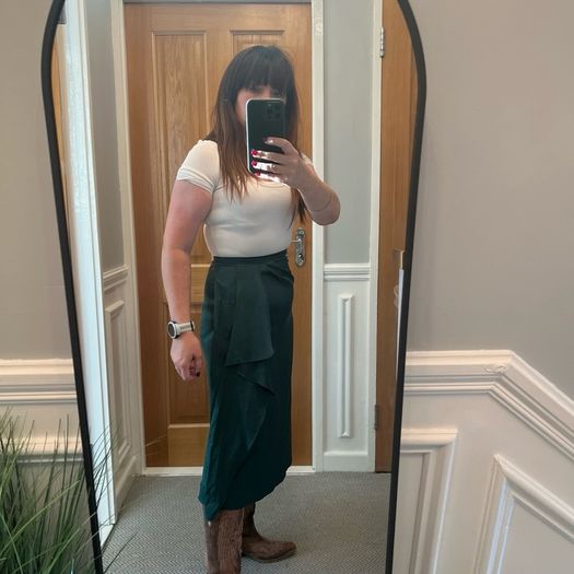 Koton green midi skirt. Size 8