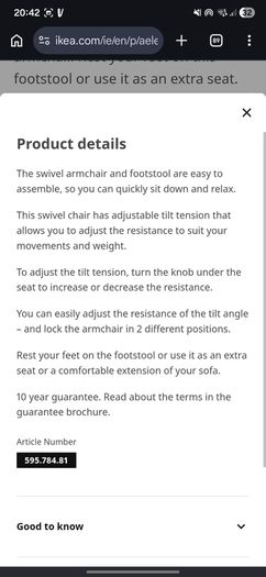 ikea Aleby swivel chair