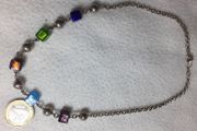 Sterling silver necklace with glass beaded