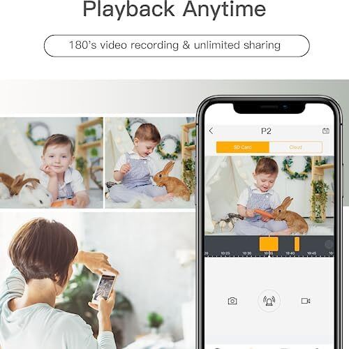 Pet Dog Cameras with App,2K 3MP Indoor Security Camera for Baby Cat Puppy Nanny,360 degree Night Vision,Sound Detection,Motion Tracking