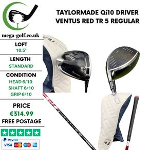 Taylormade Qi10 Driver / 10.5 Degree / Ventus Red TR 5 Regular