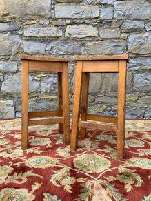 Pair of Mid Century laboratory stools.