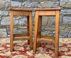 Pair of Mid Century laboratory stools.