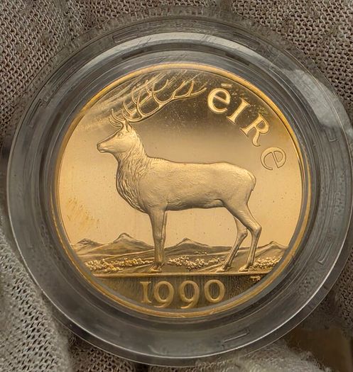 Ireland 1990 50 Ecu Gold Proof Coin in Original Holder with COA