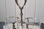 Antique 1868 Silver Plated Twin Wine Bottle Coaster Stand Holder Carrier