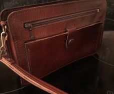Leather Wrist Clutch Bag