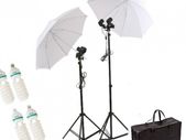 500W 4 Bulb White Umbrella Continuous Lighting Kit