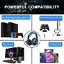 MULTIPLE COLOURS AVAILABLE Gaming Headset for PS4, Xbox One Headset with Mic Surround Stereo Gaming Headphones with LED Light, Compatible with Nintendo Switch PS5 Xbox Series X/S PC (USB Extension Cable Included), Blue Image 7