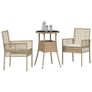 Garden Dining Set 3 pcs Beige Poly rattan Image 3