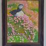 Puffin and Sea Pinks | oil painting | framed Image 10