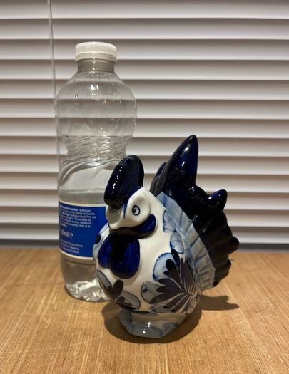Blue And White Ceramic Cockerel / Rooster Ornament