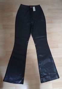 River Island Faux Leather Boot Cut Jeans