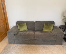 Brown Fabric 3-Seater Sofa
