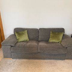 Brown Fabric 3-Seater Sofa