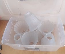 lampshades ,set of 7 frosted glass lamp shades (vintage)